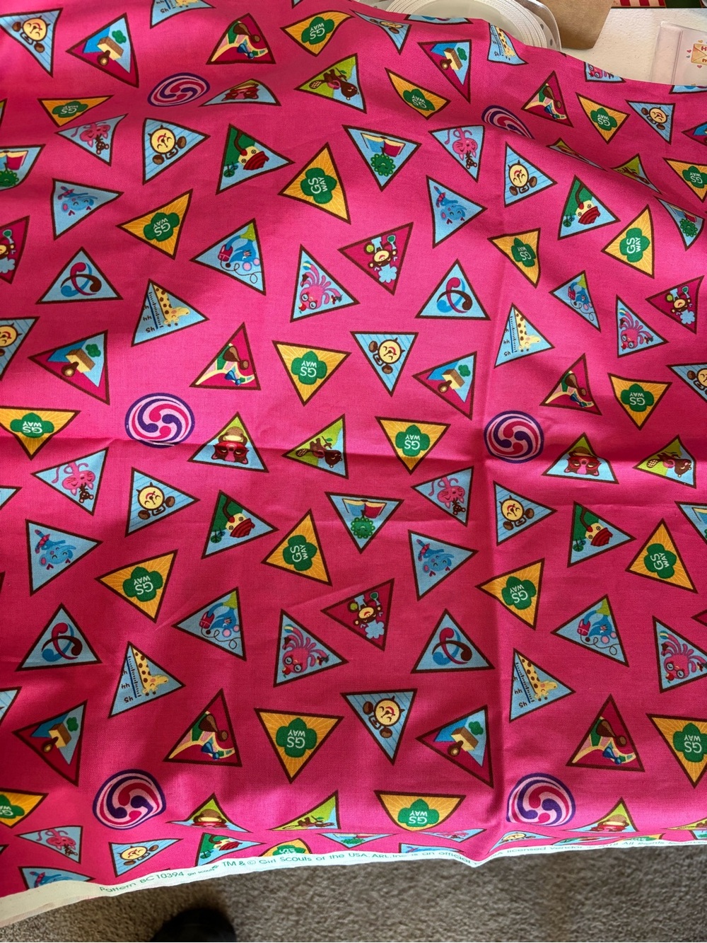 Bright Pink official Girl Scout  Fabric 1.5 yards